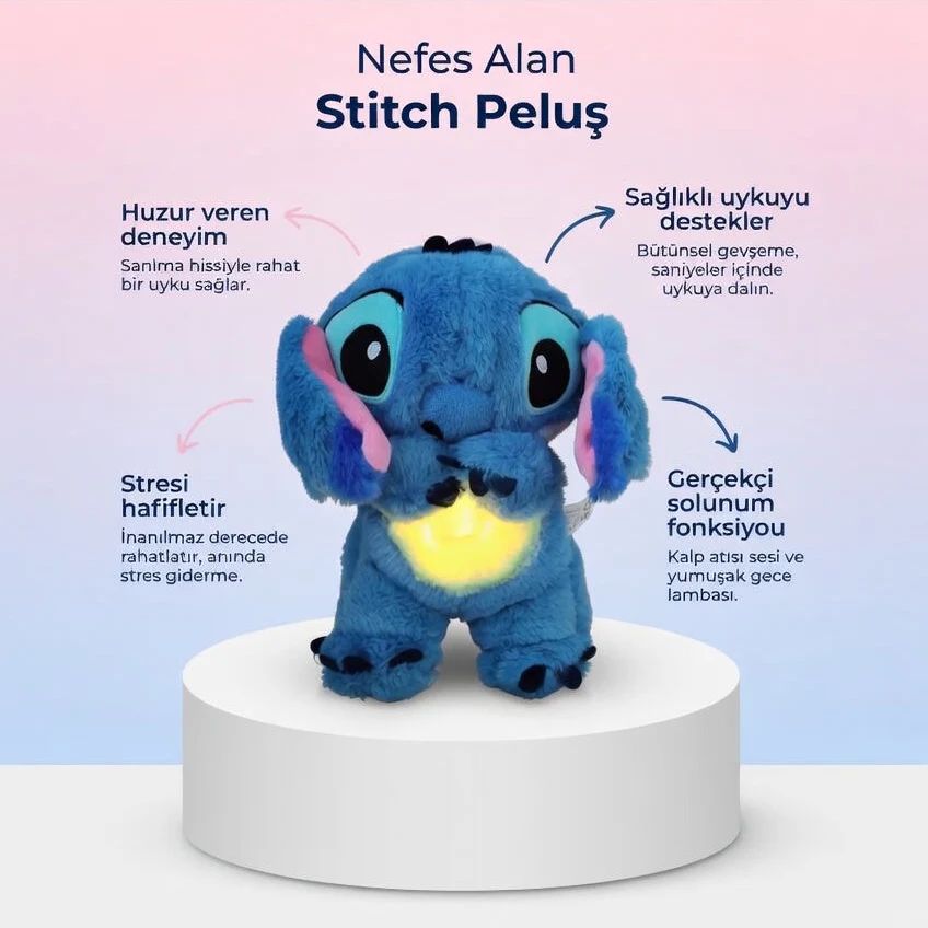 Playtoys™ Nefes Alan Stitch Uyku Arkadaşım